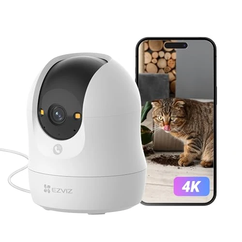 Oferta limitada: EZVIZ 4K Cámara Vigilancia WiFi Interior 360°, Cámara IP Deteccion de Personas/Mascotas/Ruido, Seguimiento con Zoom Automático, Visión Nocturna en Color, Audio Bidireccional, Wi-Fi 2.4/5GHz, C6N G1 de 69.99 EUR a 59.99 EUR (ahorro 14%)