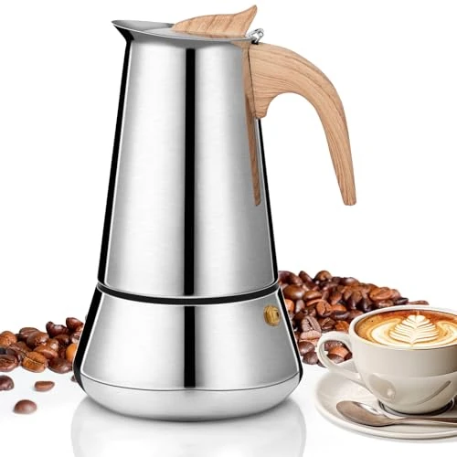 Limited-time offer: VINATO Stainless Steel Espresso Maker 350 ml (6 Cups) for Induction and All Hob Types, Italian Coffee Maker, Espresso Machine, Coffee Machine from $50.95 to $50.95 (save 0.00%)