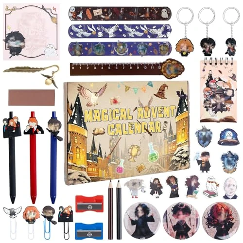 Adventskalender 2025 Kinder Magic Schreibwaren und Spielzeug Set, Kleine Geschenke für Adventskalender Kinder Teenager Jungs mädchen, Weihnachtskalender 2025 Magic Theme für Fans