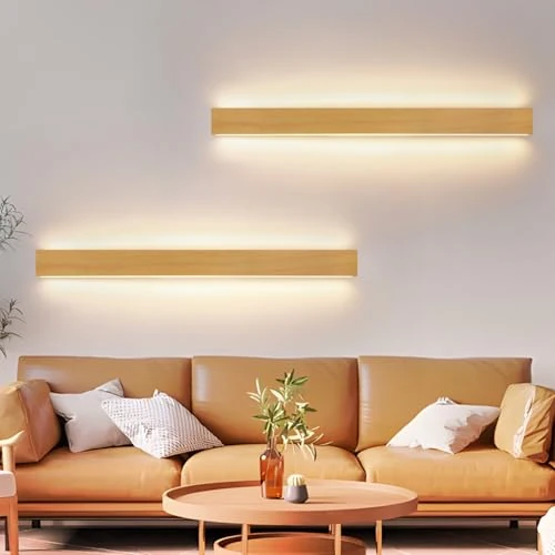 Offerta a tempo: ZMH Lampada da parete per interni 2 pezzi LED in legno - 100 CM 36W moderna - 35% da 199.99 € a 129.19 €