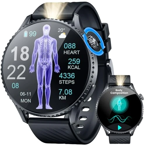 Limited-time offer: Men's Smartwatch with ECG + HRV Fitness Watch: 1.56 Inch AMOLED with Bluetooth Phone Function Smart Watch 24H Heart Rate Blood Pressure Fitness Tracker Pedometer IP67 Waterproof Watch Compatible from 63.92 GBP to 63.92 GBP (save 0%)