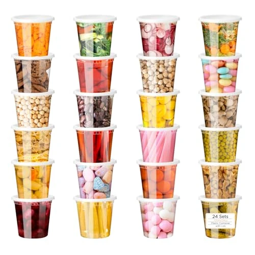 Oferta limitada: VINATO Recipientes HerméTicos para Alimentos, 24pcs 720ml/24oz Contenedores de Comida Deli con Tapas, Reutilizables, Sin BPA, Aptos Para Lavavajillas y Microondas de 16.99 € a 16.99 € (ahorro 0.00%)