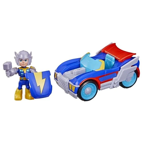 Zeitlich begrenztes Angebot: Marvel Iron Man und Seine fantastischen Freunde Thor Donner Rennwagen Action-Figur (7,6 cm) & Fahrzeug, Superhelden-Spielzeug, ab 3 Jahren von 11.99 € auf 9.99 € (17% Rabatt)