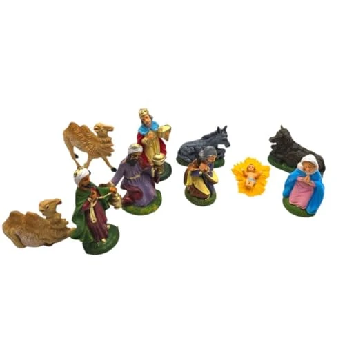 Offre limitee: arkamii ensemble de 10 personnages de crèche de la Nativité peints à la main, produit en Italie (Personnages, 8 cm) de 25.90 EUR a 20.92 EUR (economie 19%)