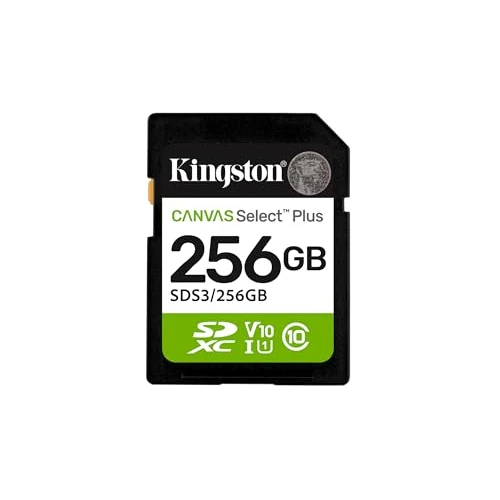 Offre limitee: Kingston Cartes mémoire SD Canvas Select Plus 256Go SDXC Gen3 150MB/s C10 UHS-I U1 V10-SDS3/256GB de 27.99 EUR a 27.99 EUR (economie 0%)