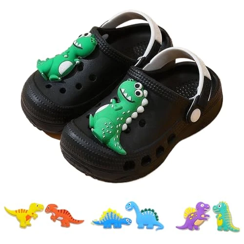 Oferta limitada: AioTio Infantiles Zuecos niños niñas Ligeras Antideslizantes Transpirables y de Secado rápido​ Interior Playa Piscina y jardín(Dinosaurio Negro26/27EU) de 20.99 € a 9.99 € (ahorro 52%)