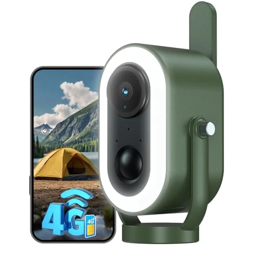 Offerta a tempo: Xega 4G LTE Telecamera Magnetica con SIM scheda 2K HD Telecamera di Sicurezza Senza WiFi Portatile per Esterni 6000 mAh Batteria Rilevamento Umano PIR per Camper/Campeggio/Viaggi/Picnic IP65 - 40% da 59.99 € a 36.09 €