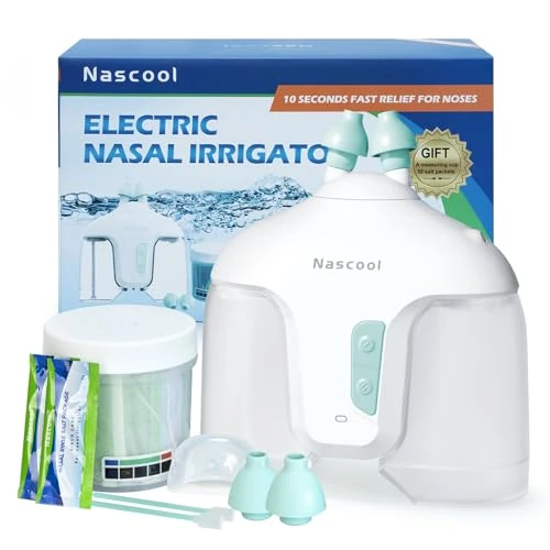 Zeitlich begrenztes Angebot: Nascool Nasendusche, Elektrische Nasenspülung mit 50 Nasensalz, Weiß von 89.99 € auf 89.99 € (0.00% Rabatt)