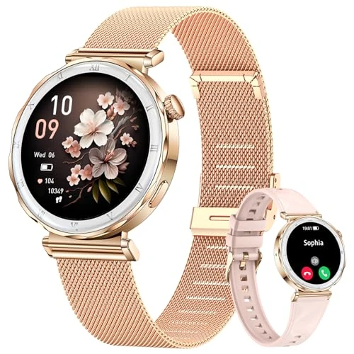 Oferta limitada: CIVO Reloj Inteligente Mujer Llamadas: Bluetooth Redondo Smart Watch Compatible Android iOS - Oro Rosa Podometro Smartwatch Mujer de 69.99 EUR a 39.59 EUR (ahorro 43%)
