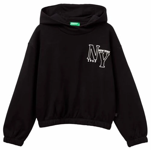 Offerta a tempo: United Colors of Benetton Maglia C/CAPP. M/L 39M2C205D Felpa con Cappuccio, Nero, 130 cm Bambina - 0.00% da 25.70 € a 25.70 €