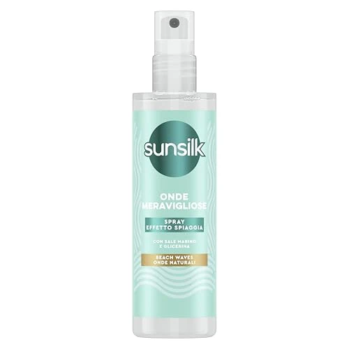 Offerta a tempo: Sunsilk, Spray Onde Meravigliose, Spray al Sale Marino per Capelli Mossi, con Glicerina Idratante, Styling per un Effetto Beach Waves, Rimozione del Crespo e Texture Naturale, 150ml - 35% da 5.99 € a 3.89 €