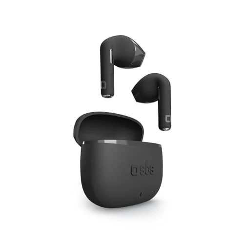 Offerta a tempo: SBS Go Pods TWS - Cuffie Auricolari Semi In-Ear True Wireless Stereo, Custodia di Ricarica, Microfono Integrato, Controlli Touch, per Smartphone, Tablet, Laptop, 12 Ore Riproduzione, Nero - 38% da 24.18 € a 14.99 €