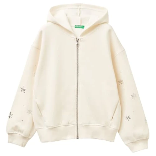 United Colors of Benetton Giacca C/CAPP M/L 3J73C505R Maglione Cardigan, Bianco, 170 Bambina