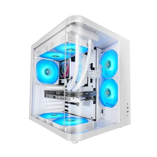 Offerta a tempo: Mars Gaming MC-CURV, Case Gaming ATX, Triplo Vetro Temperato Curvo Continuo Frontale e Laterale, Struttura a Doppia Camera, Semitorre PC Compatta con Grande Capacità Interna, USB-C e USB 3.0, Bianco - 0.00% da 64.50 € a 64.50 €