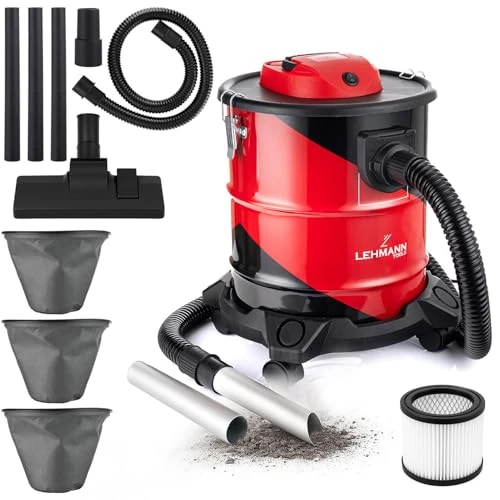 Offerta a tempo: LEHMANN Haddo Aspirapolvere Industriale 2000 W, Bidone Aspiracenere per Camino con Serbatoio in Acciaio Inox da 20 L, Doppio Sistema di Filtrazione, Filtro HEPA, Funzione Soffiante, Rosso e Nero - 35% da 69.99 € a 45.59 €