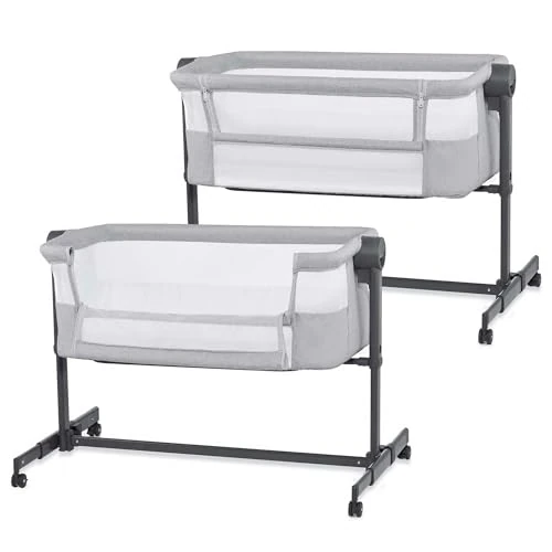 Limited-time offer: Kinderkraft Nestee UP 2 Co-Sleeping Cot, Baby Cot with Birth Mattress, Height Adjustment, Easy to Fit Parent's Bed, Adjustable Feet, Light Grey from 59.90 £ to 59.90 £ (save 0.0%)