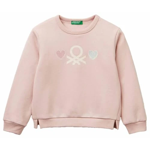 United Colors of Benetton Maglia G/C M/L 39M2G10KY Felpa con Cappuccio, Rosa, 18 Mesi Bambina