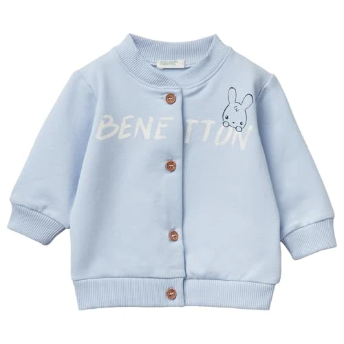 United Colors of Benetton Baby Boys' Giacca M/L 3k1ca501s Cardigan Sweater, Blue, 12 Months
