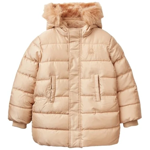 United Colors of Benetton Girl's Giubbotto 2svkcn05v Jacket, Beige, 170