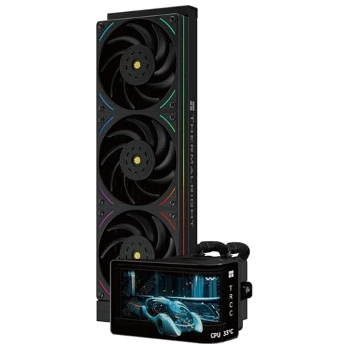 TR - Wonder Vision 360 UB ARGB Nero AIO CPU Liquid Cooler, per AM5 / Intel LGA1851 / 1700, schermo curvo 3D da 6,67 pollici con risoluzioni 2400 x 1080, schermo del pannello magnetico