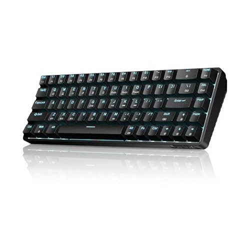 Offerta a tempo: Dierya DK68 Tastiera Gaming Wireless,60% Tastiera Meccanica Bluetooth/2.4G/USB-C RGB,Interruttore Rosso,Double-Shot ABS Keycaps Compatibile con Win/Mac,Nero(Layout US,QWERTY) - 28% da 49.99 € a 36.09 €