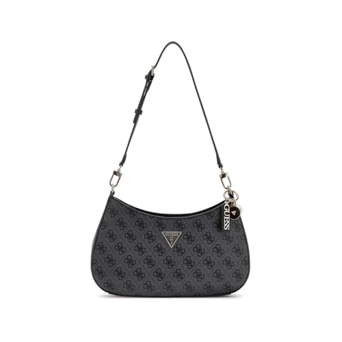 GUESS Noelle II Top Zipper Shoulder Bag Coal Logo