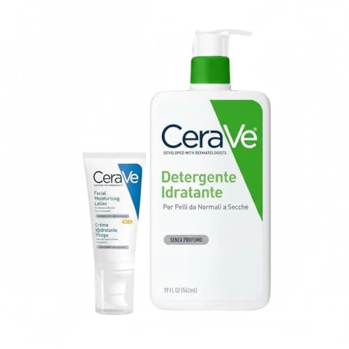 Offerta a tempo: CeraVe kit con Crema Idratante Viso SPF 50, Per Pelli da Normali a Secche,52 ml +Detergente Idratante per Viso e Corpo, Per Pelli da Normali a Secche, Con 3 Ceramidi e Acido Ialuronico, 562 ml - 19% da 35.26 € a 28.49 €