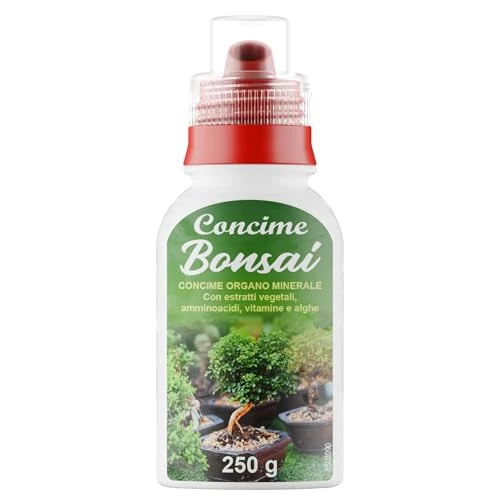 Offerta a tempo: Concime Bonsai Organominerale 250 ml Concime Liquido Fertilizzante per Bonsai da Interno ed Esterno, Stimola Radici e Foglie, Migliora Colore e Resistenza Prodotto in Italia - 42% da 11.99 € a 6.99 €