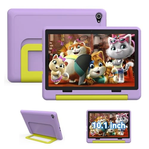 Limited-time offer: Vekoy 10 Inch Android 14 Children's Tablet 1280 x 800 HD Screen, 5000 mAh Battery, 8GB + 64GB, Expandable to 1TB Dual Camera, 5+8MP Protective Case + 3 DIY Stickers (Purple) from 94.73 GBP to 94.73 GBP (save 0%)