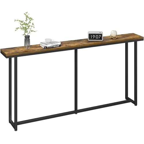 Offre limitée : Yaheetech Table Console Fine, Meuble d'entrée en Bois, Bout de Canapé, Petite Table d'Appoint, Console Meuble pour Couloir, Salon, Style Simple, 160 cm L × 20 cm l × 81 cm H, Marron Rustique de 57.99 € à 57.99 € (0.00% de remise)