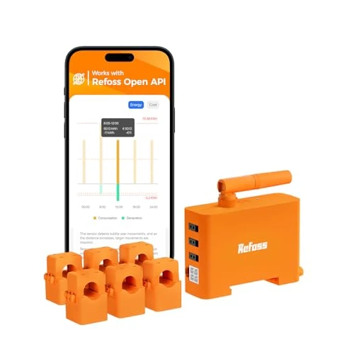 Offerta a tempo: Refoss EM06P Misuratore di Energia Elettrica a 6 Canali 120A, Trifase Contatore Energia Elettrica, con API Aperta, MQTT, Webinterface HTTP, Compatibile con Home Assistant, Monitoraggio dei Consumi - 25% da 89.99 € a 67.58 €