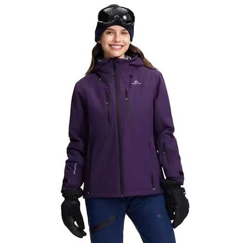 Limited-time offer: Pioneer Camp Women's Ski Jacket Waterproof Windproof Warm Winter Outdoor Jacket for Skiing Snowboarding Hiking, Shadow Purple, XL from 134.99 £ to 134.99 £ (save 0.00%)