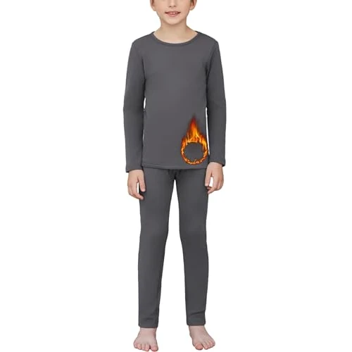 Offerta a tempo: Arshiner Biancheria Intima Termica per Bambini,Set Intimo a Manica Lunga per Ragazzi, Comfort e Traspirabilità per Lo Sci, Il Calcio e Gli Sport Invernali Grigio Scuro, 160 - 0.00% da 18.98 € a 18.98 €