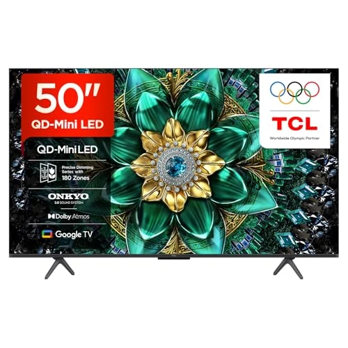 Offerta a tempo: TCL 50Q6C 50" QD-Mini LED SMART TV, 4K HDR Premium 1000nits, with Google TV Technology (Dolby Vision IQ & Atmos, Onkyo 2.1 Sound System, Motion Clarity Pro 144Hz, Game Master) - 20% da 499.00 € a 399.90 €