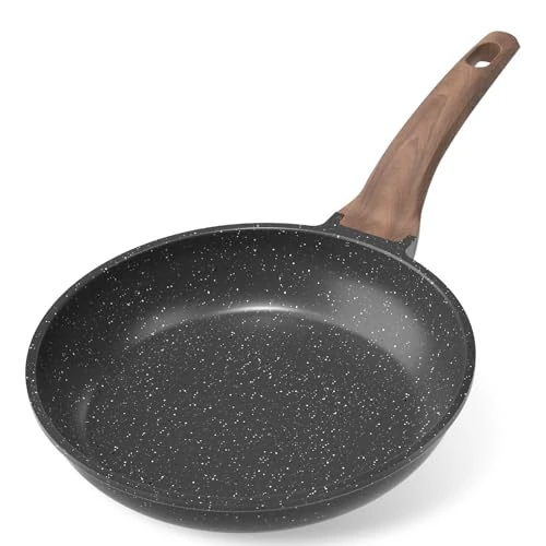 Offerta a tempo: YASHE Padella Antiaderente da 24 cm, Padella con Rivestimento in Granito per Uova, Pancake e Bacon, Compatibile con Induzione, Facile da Pulire, Senza PFOA con Manico Resistenti al Calore - 0.00% da 25.99 € a 25.99 €