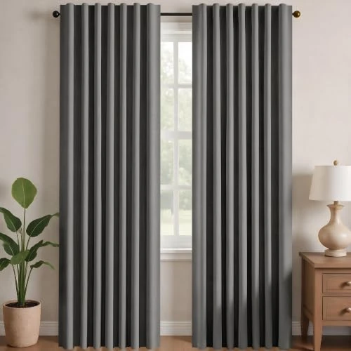 Offerta a tempo: Deconovo Tende Oscuranti per Interni, 2 Pannelli, 140x290 cm, Grigio Chiaro - 51% da 49.99 € a 24.66 €