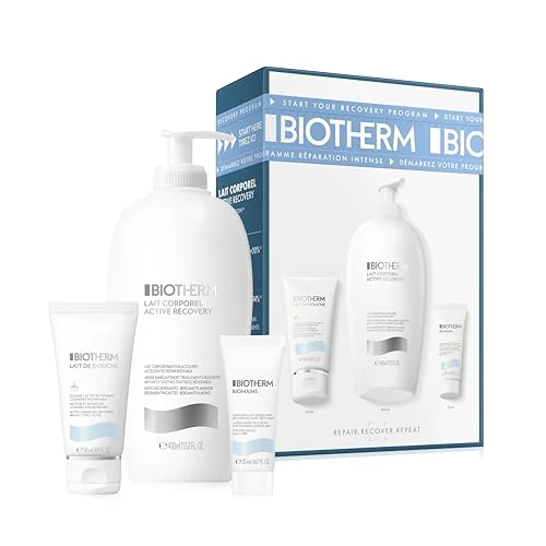 Biotherm Lait Corporel Intense Routine Set (Lait Corporel 400ml, Lait de Douche 200ml & Biomains Handcreme 50ml), feuchtigkeitsspendendes Körperpflege-Set