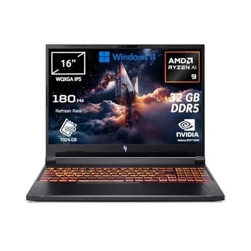 Offerta a tempo: acer Nitro V 16 AI PC Portatile IA, Notebook Gamin, NVIDIA GeForce RTX 5070 8 GB, Processore Ryzen™ AI 9 365, Ram 32 GB DDR5, 1024 GB SSD, Display 16" WQXGA IPS 180 Hz, Copilot+ PC, Windows 11 Home - 7% da 1499.00 € a 1399.00 €