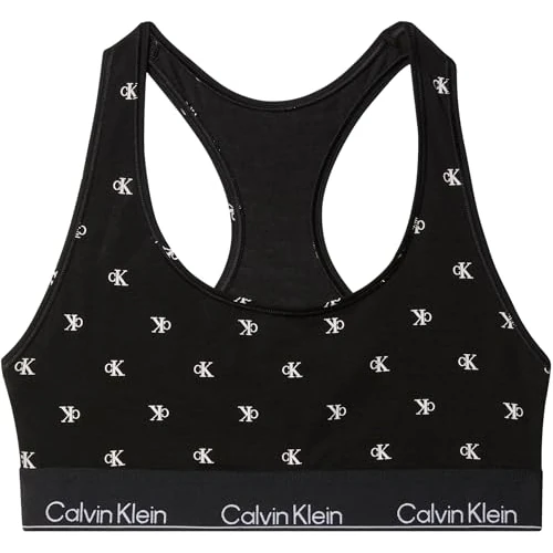 Offerta a tempo: Calvin Klein Donna Bralette Unlined con Fascia con Logo, Nero (Diamond Logo Black), XXS - 73% da 34.90 € a 9.42 €