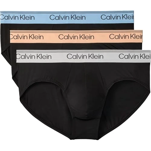 Offerta a tempo: Calvin Klein Uomo Slip Hipster Confezione da 3 con Fascia con Logo, Nero (Black Bodies W/Gulf Blue/Light CAS), XS - 46% da 44.90 € a 24.16 €