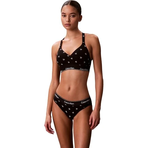 Zeitlich begrenztes Angebot: Calvin Klein Damen Bralette Lift mit Logobund, Schwarz (Diamond Logo Black), M von 47.90 € auf 28.81 € (40% Rabatt)