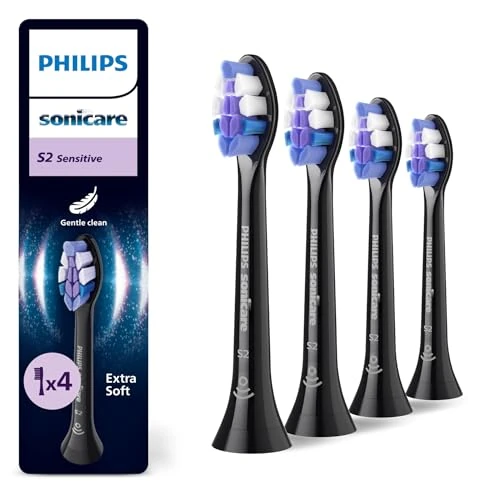 Offerta a tempo: Philips Sonicare S2 Sensitive, Testine di ricambio originali, nero, confezione da 4, HX6054/88 - 25% da 34.99 € a 26.10 €
