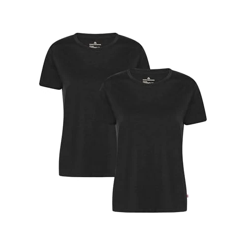 DANISH ENDURANCE T-Shirt 100% Laine Mérinos, sous-Pull Léger et Résistant, pour Femmes, Lot de 2, Noir, L