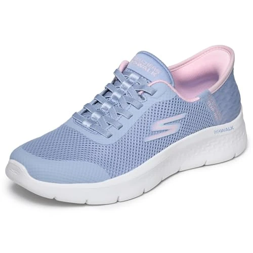 Zeitlich begrenztes Angebot: Skechers Damen Go Walk Flex Grand Entry Turnschuhe, Periwinkle Textile/Pink Trim, 40 EU von 84.95 € auf 62.00 € (27% Rabatt)