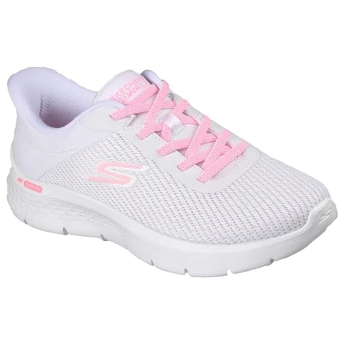 Offerta a tempo: Skechers Go Walk Flex Carla - Sneaker da Donna, Colore Bianco e Rosa, Taglia 36 - 29% da 84.95 € a 60.06 €
