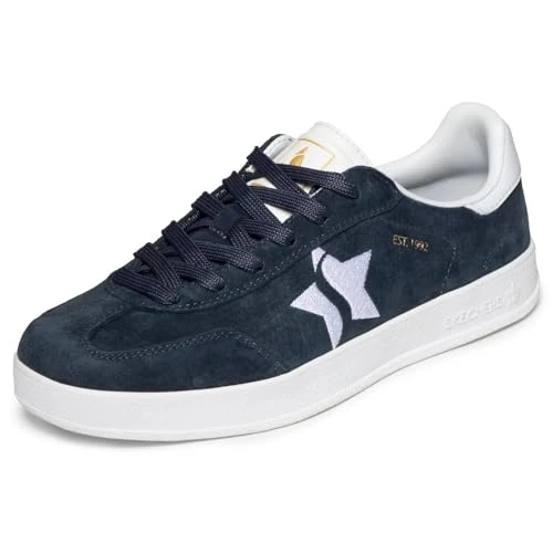 Zeitlich begrenztes Angebot: Skechers Damen Academy Court Charm Turnschuhe, Navy Leather/Trim, 38.5 EU von 69.95 € auf 28.42 € (59% Rabatt)