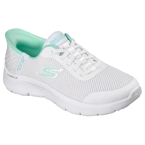 Offerta a tempo: Skechers Go Walk Flex Grand Entry Slip-On da Donna, Bianco Tessile Menta Trim, 41 EU - 0% da 64.00 € a 64.00 €