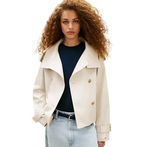 Oferta limitada: Tommy Hilfiger Cotton Crop Trench Ww0ww50768 Chaqueta de Camionero, Beige (Light Silt), XL Mujeres de 279.90 € a 28.40 € (ahorro 90%)