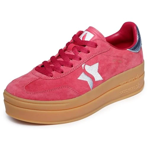 Offerta a tempo: Skechers Academy Hi Elevated Essence Sneakers in Pelle Rosse/Blu da Donna - EUR 39 - 21% da 74.95 € a 58.99 €