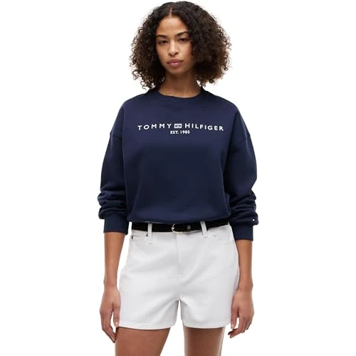 Oferta limitada: Tommy Hilfiger Corp Logo Mdrn Swtsrt Ww0ww47831 Sudadera con Cordones, Blue (Dark Night Navy), S para Mujer de 73.99 € a 73.99 € (ahorro 0.00%)
